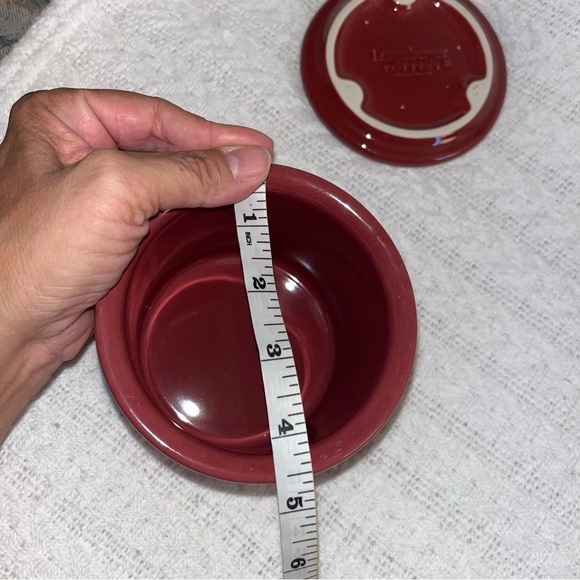 Longaberger Salt Crock Pottery Woven Traditions Canister With Lid / Coaster - Picture 8 of 9